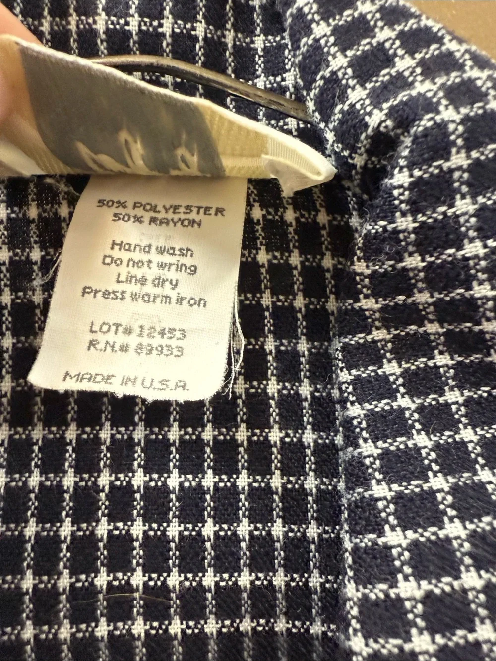 Vintage Classic Women's Checked Pantsuit Jacket & Trousers - Navy Check